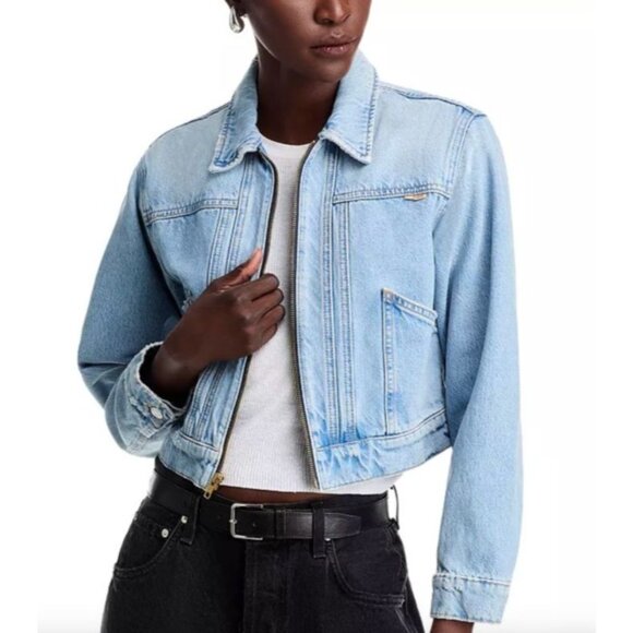 NWT MOTHER The Duo Short Denim Jacket XS - Picture 1 of 12